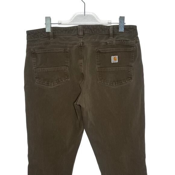 CARHARTT Rugged Flex Slim Fit Work Pants Mid Rise Twill Tarmac Womens Sz 16 Tall - Picture 7 of 11